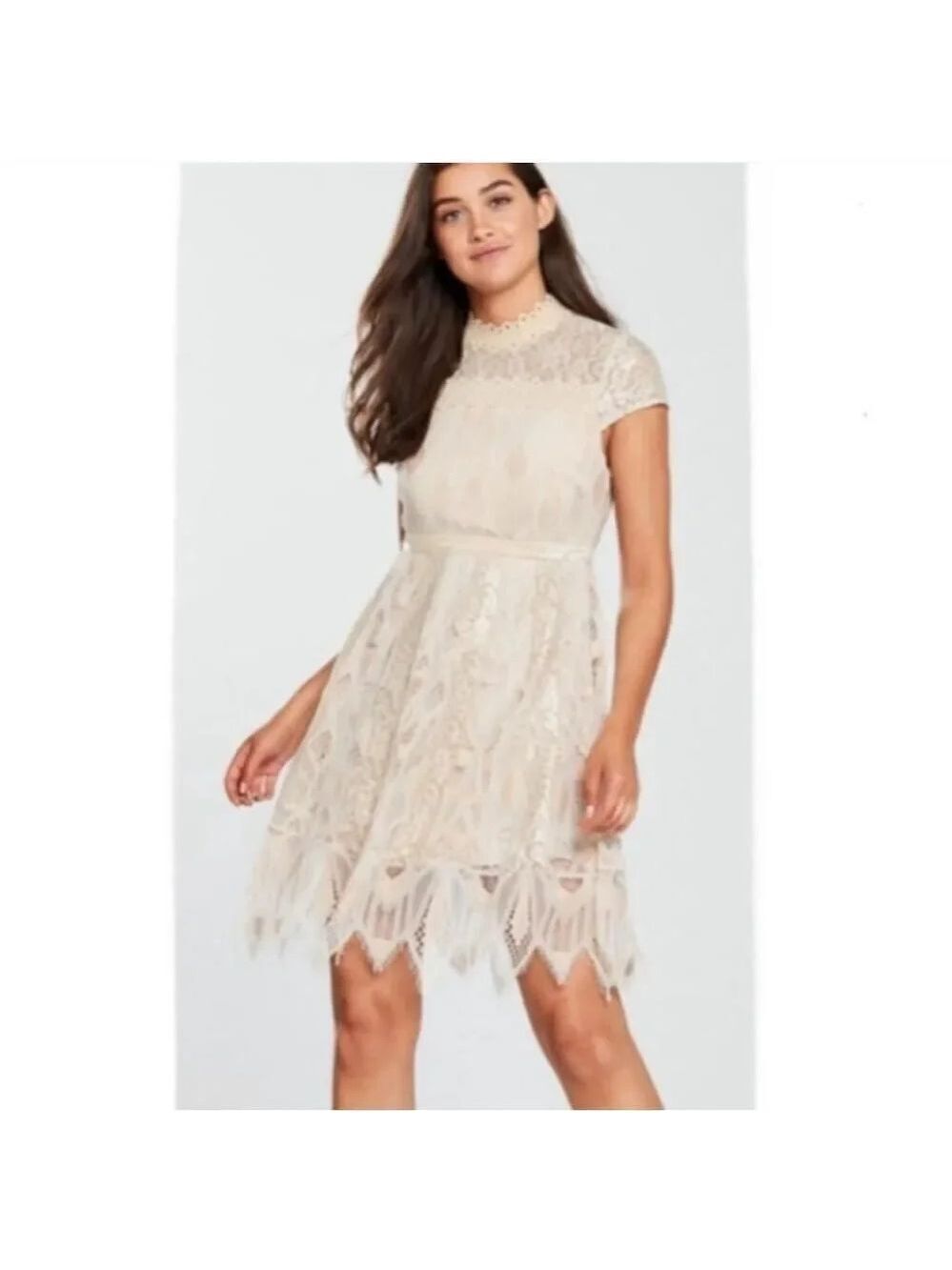FOXEIDOX Cream Lace Dress Size 6